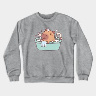 Cute Capybara Taking A Bath In Bathtub Crewneck Sweatshirt